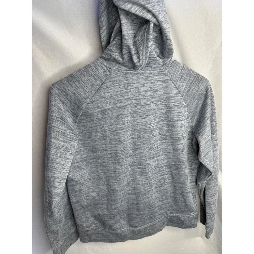 Nike Dri-FIT Boys Full Zip Hoodie Gray Space Dye Orange Logo Size Large L